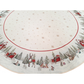 Obrus okrągły ze Świętym Mikołajem 165 cm 1067