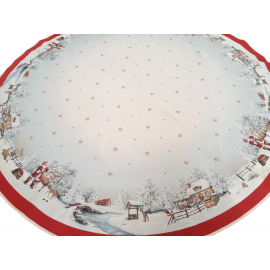 Obrus okrągły ze Świętym Mikołajem 165 cm 1151